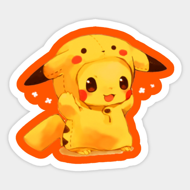 Pikachu cute - Pikachu - Sticker | TeePublic